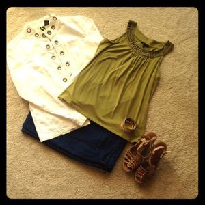 White Jacket with Grommet Detail